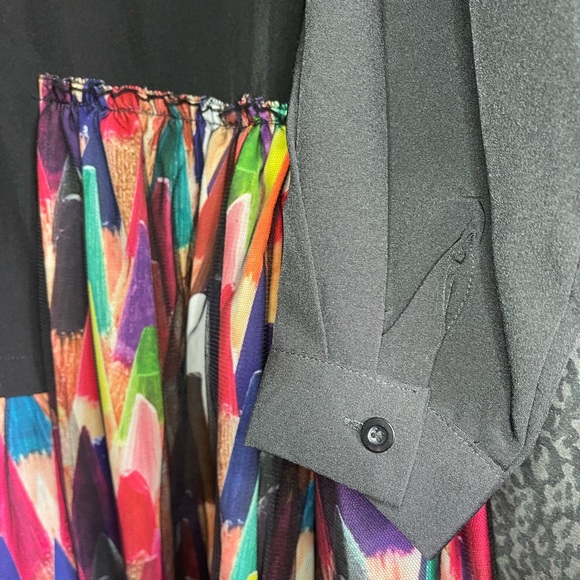 Funky artsy black multicolor dress Audience New York - Picture 6 of 9